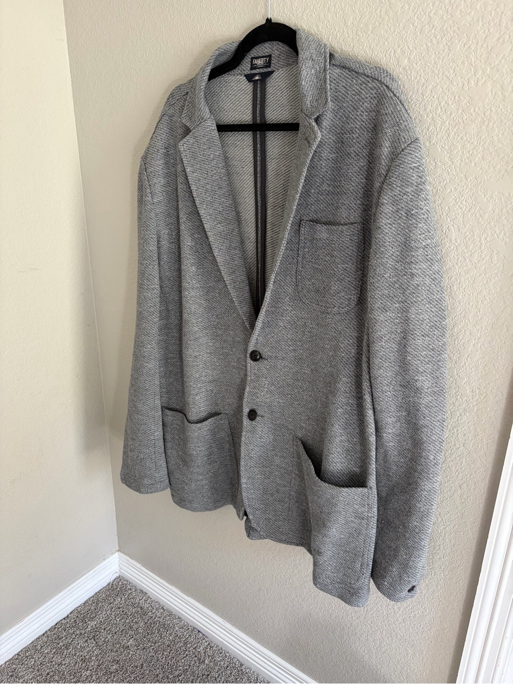 Faherty Grey Textured Inlet Blazer